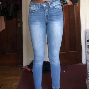 Light denim skinny jeans